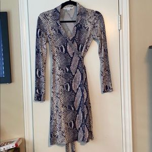 Diane Von Furstenberg DVF snake print wrap dress